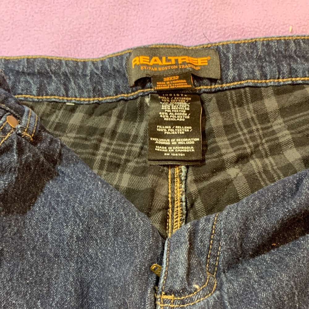 Realtree Men's Denim Relaxed flannel lined Jeans